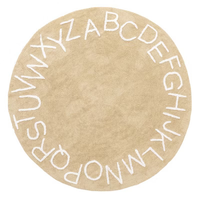 nuLOOM Kids Washable Round Alphabet Rug, Size Round 4' Color Beige | Target