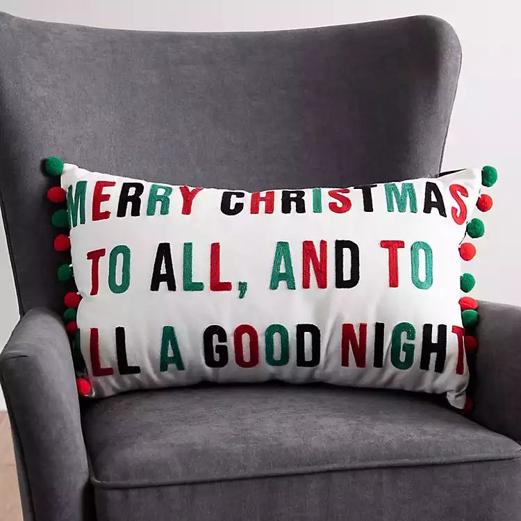 New!Merry Christmas Pom Pom Pillow | Kirkland's Home