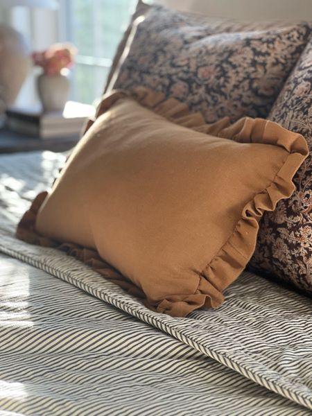 Great fabric on these pillows from Amazon! Come as a set of 2.

I used one for the ruffle and one for the pillow form.

Tutorial in my saved highlights on Ig!

#LTKHome #LTKFindsUnder50 #LTKStyleTip