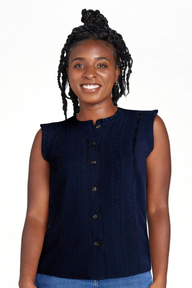 Time and Tru Women's Lace Inset Sleeveless Cotton Top, Sizes XS-XXXL | Walmart (US)