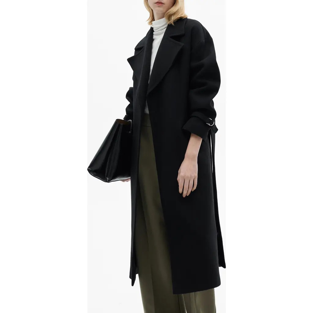 MANGO Manteco Oversize Wool Blend Maxi Coat in Black at Nordstrom, Size Xx-Large | Nordstrom