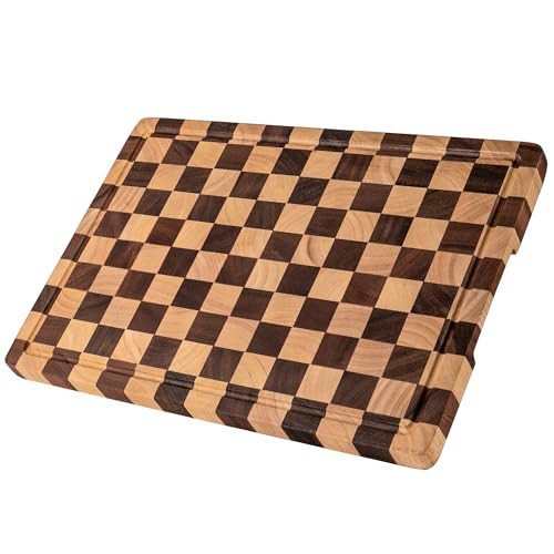 FYCTIO Checkered Cutting Boards for Kitchen, Wooden Chopping Board | Amazon (US)