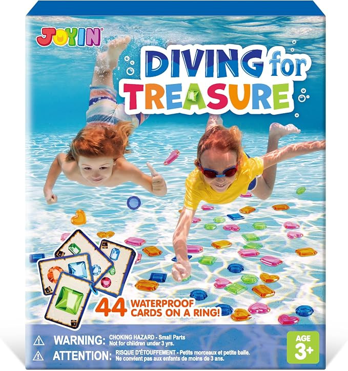 JOYIN Diving Pool Toys for Kids, Swimming Pool Toy with Mesh Bag Underwater Seek and Find Gems Ga... | Amazon (UK)