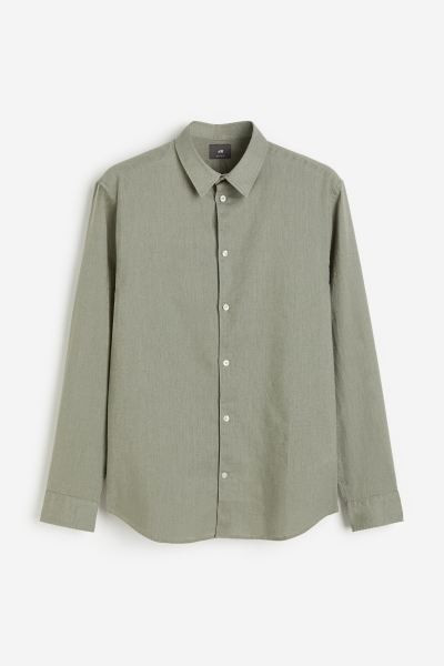 Regular Fit Linen-blend shirt | H&M (UK, MY, IN, SG, PH, TW, HK)