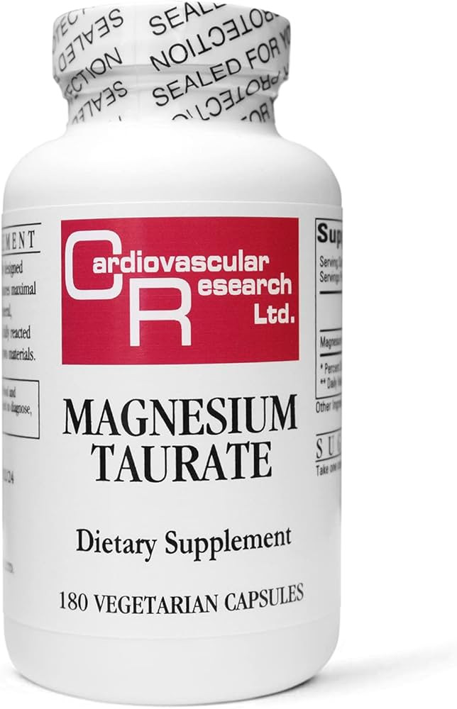 Amazon.com: Cardiovascular Research Magnesium Taurate 125 mg, Creamy White, 180 Capsules (MAGT2) ... | Amazon (US)