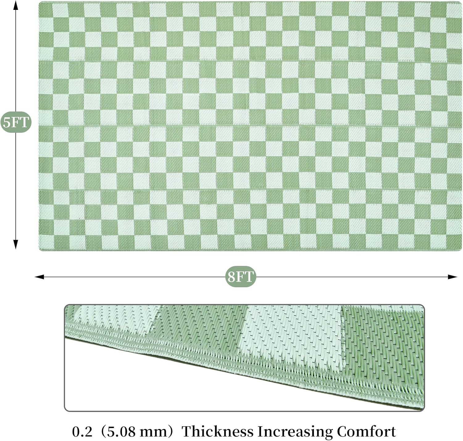 Kurala Reversible Rugs Plastic Patio Area Rugs, Lightweight Outside Mats for Patio, Straw, RV Cam... | Amazon (US)