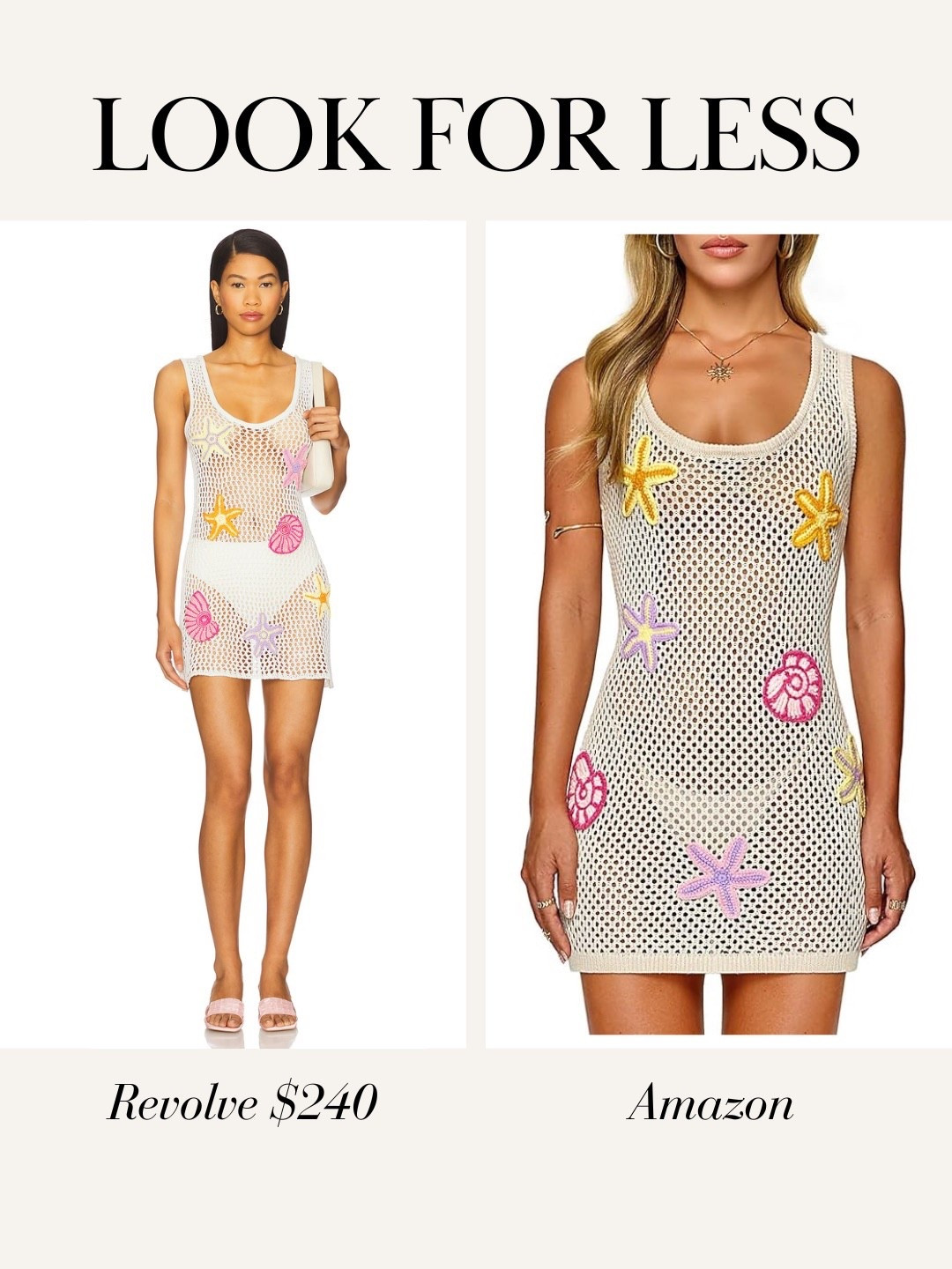 Revolve look for less crochet swim coverup from Amazon! 

#LTKtravel #LTKswim