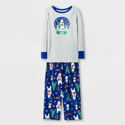 Toddler Boys' 100% Cotton Animals Pajama Set - Cat & Jack™ Gray/Blue | Target