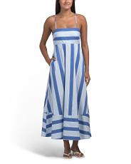 Smocked Striped Maxi Dress | TJ Maxx