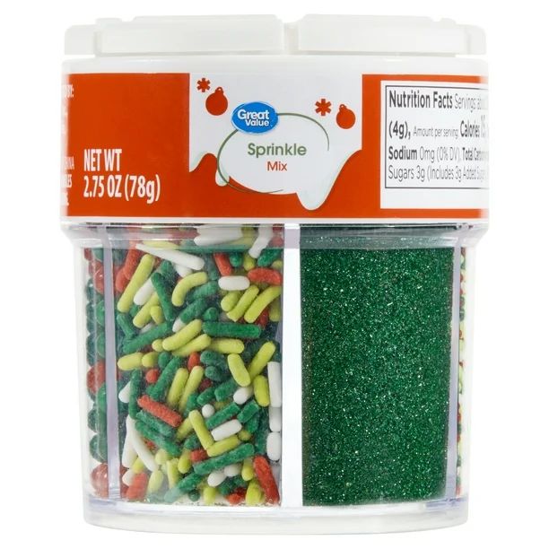 Great Value Holiday 6-Cell Sprinkle Mix, 2.75 oz - Walmart.com | Walmart (US)