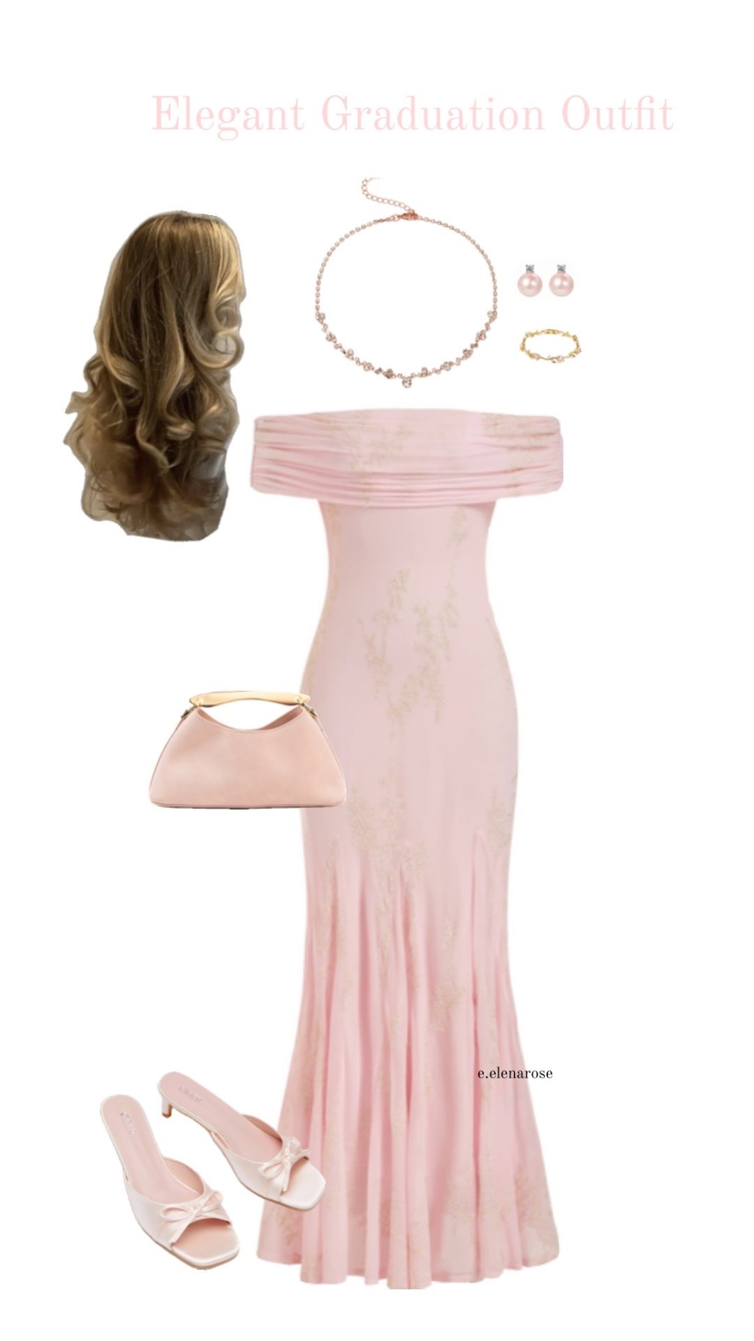 Blush Graduation Outfit

pink graduation outfit, elegant graduation dress, blush pink maxi dress, modest graduation outfit, feminine formal outfit, off shoulder dress, graduation guest look, classy pink outfit, pearl jewelry, pink heels, elegant occasion wear, romantic feminine style