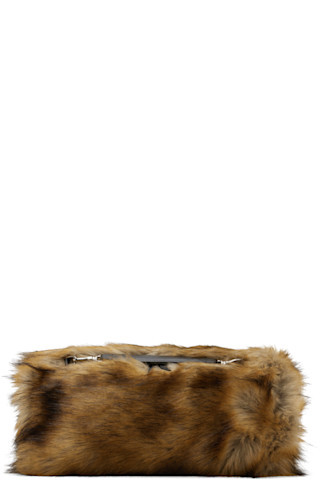 Brown Hand Faux-Fur Bag | SSENSE