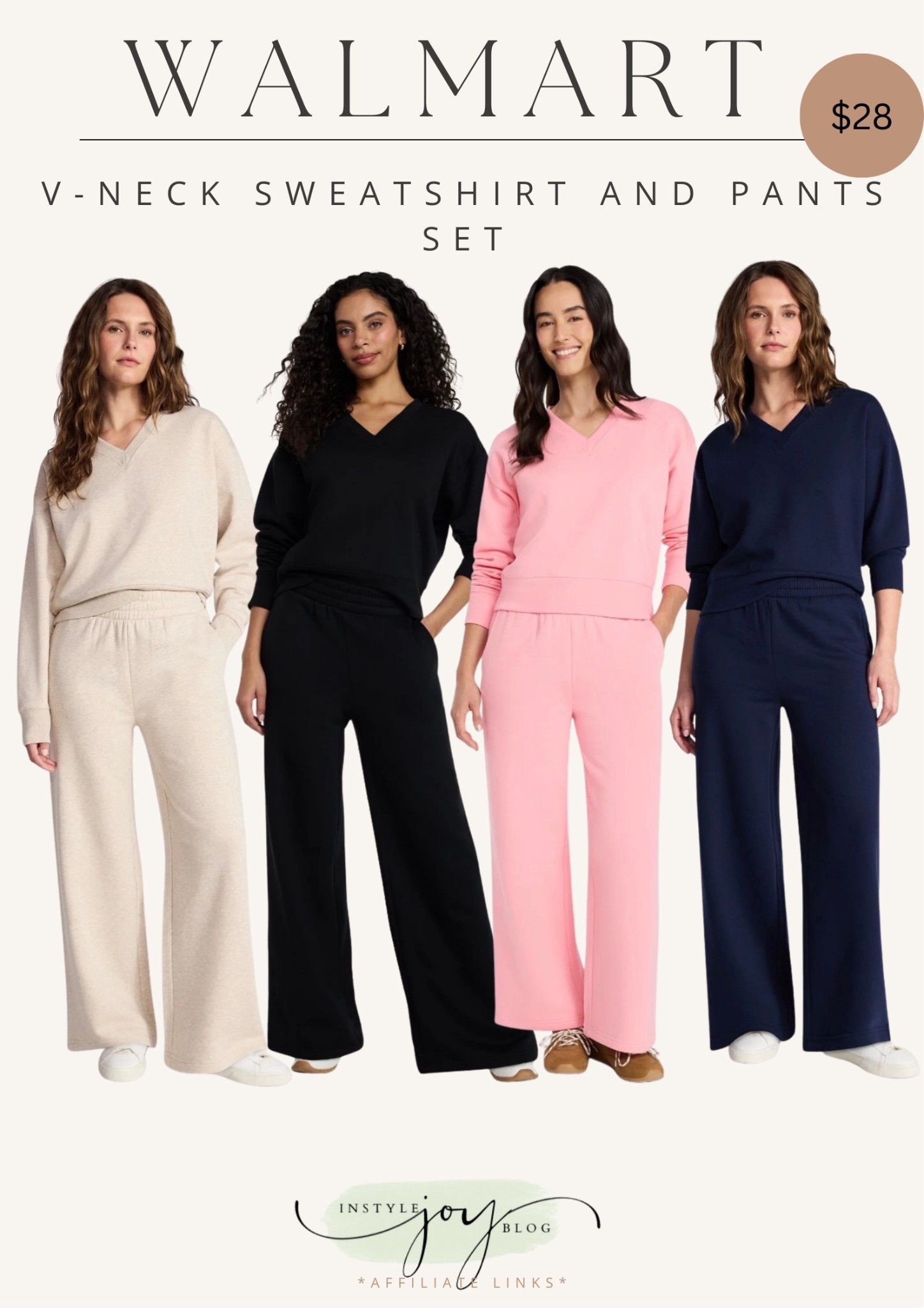 Walmart Time and Tru Women's and Women's Plus V-Neck Sweatshirt and Pants Set, 2-Piece, Sizes XS-4X

#LTKFindsUnder50 #LTKSeasonal #LTKootd
