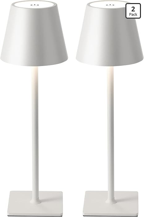 KDG 2 Pack Cordless Table Lamp, Portable LED Desk Lamp, 5000mAh Battery Operated, 3 Color Steples... | Amazon (US)