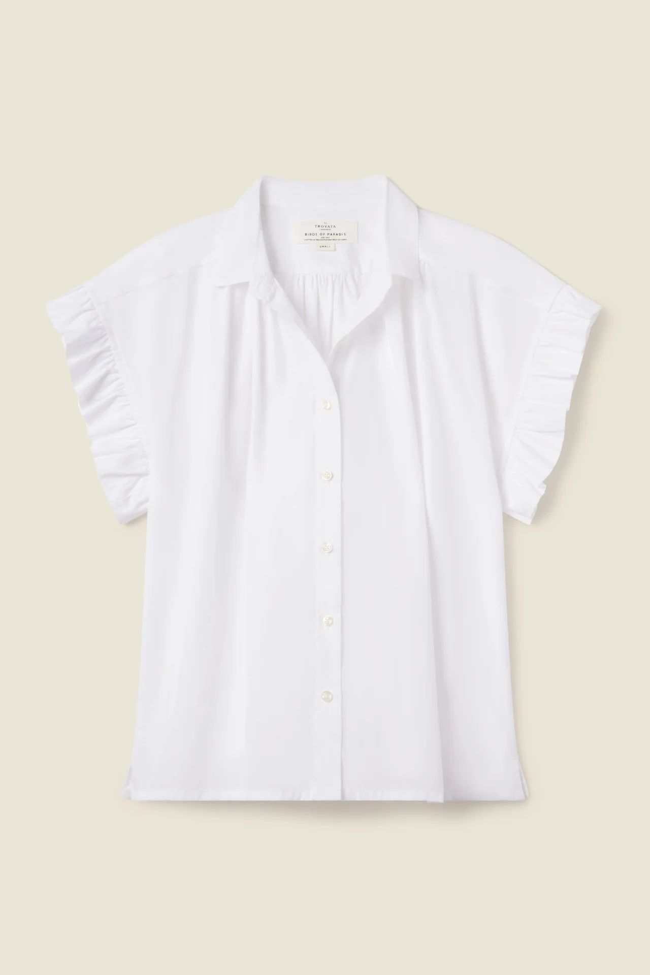 Marianne B Ruffle Sleeve Shirt White | TROVATA