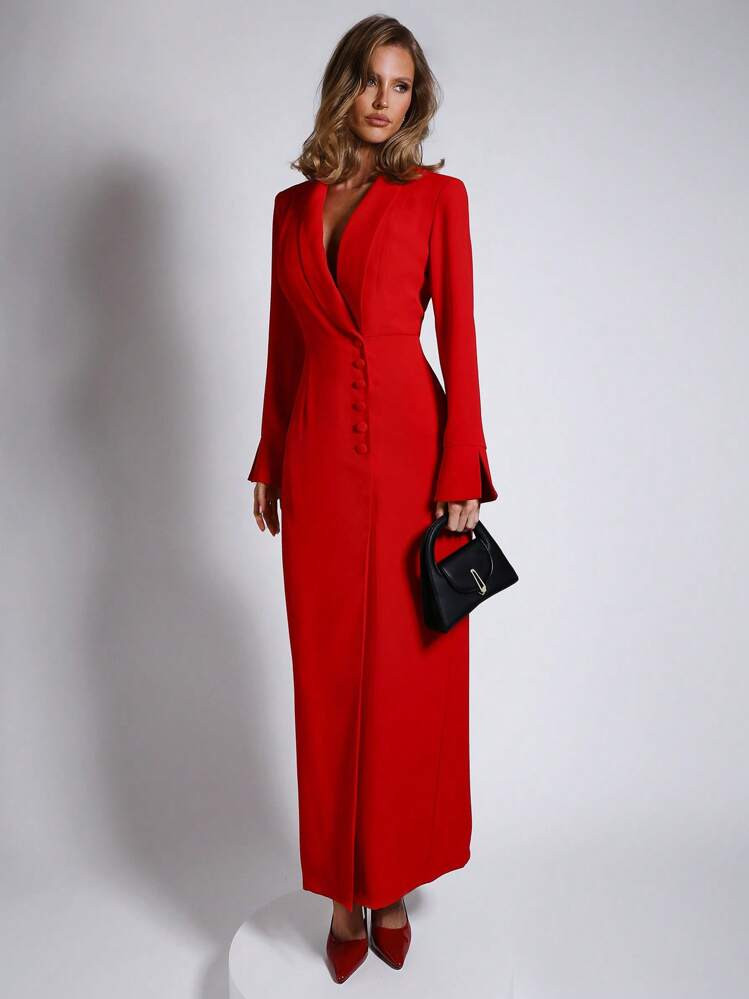 COSMINA Women's Elegant Party Red Blazer Dress | SHEIN