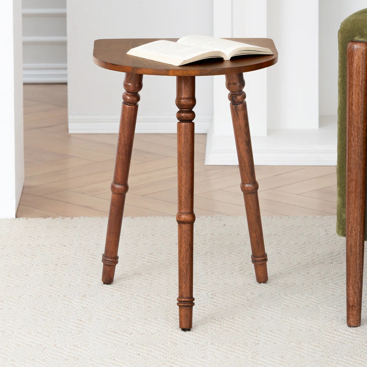 Freddie Solid Wood Half Moon Top End Table | Wayfair North America