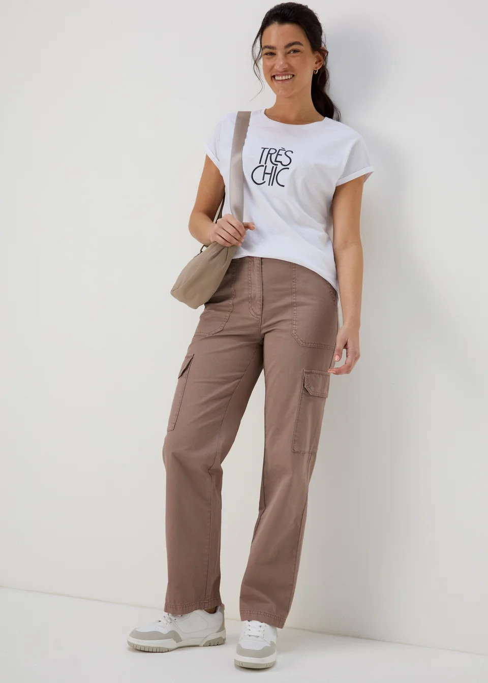 Taupe Straight Leg Cargo Pants - Size 8 | Matalan (UK)