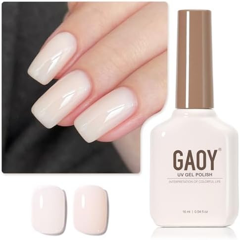 GAOY Nude Jelly Gel Nail Polish, 16ml Sheer Translucent Netural Soak Off Gel Polish, UV Light Cur... | Amazon (US)