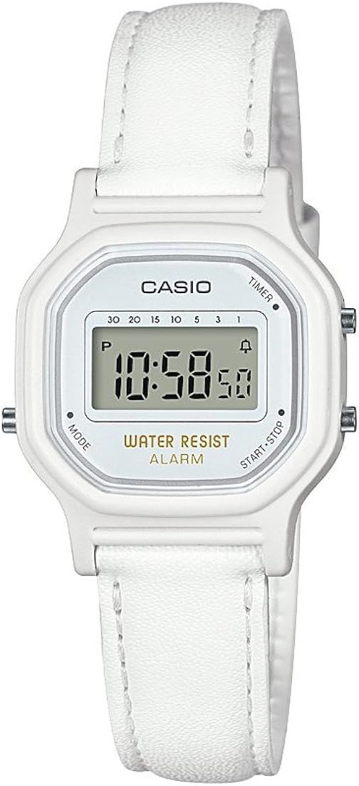 Casio Women's Classic Quartz Watch with Leather-Synthetic Strap, White, 14.8 (Model: LA-11WL-7ACF... | Amazon (US)