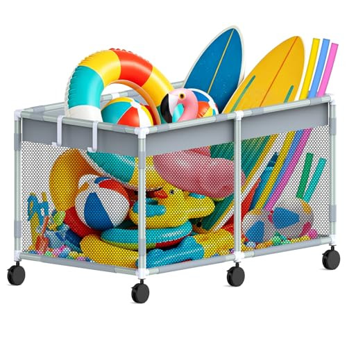285 Gallon 69" Pool Float Storage – XXL Large Outdoor Pool Toy Storage Organizer for Pool Noodles, Toys, Floats, Equipment, Mesh Rolling Pool float Holder for Swimming Accessories, 69Lx33Wx35H Inch | Amazon (US)