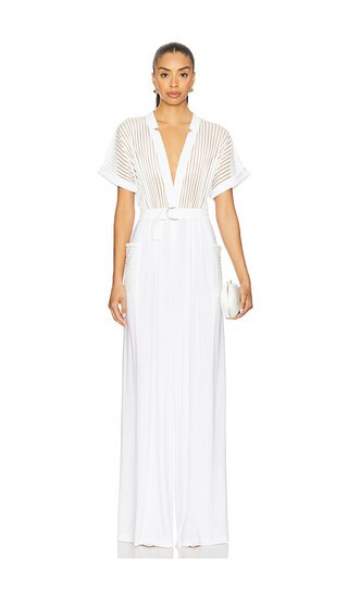 Norma Kamali Geralyn Jumpsuit in White. - size M | Revolve Clothing (Global)