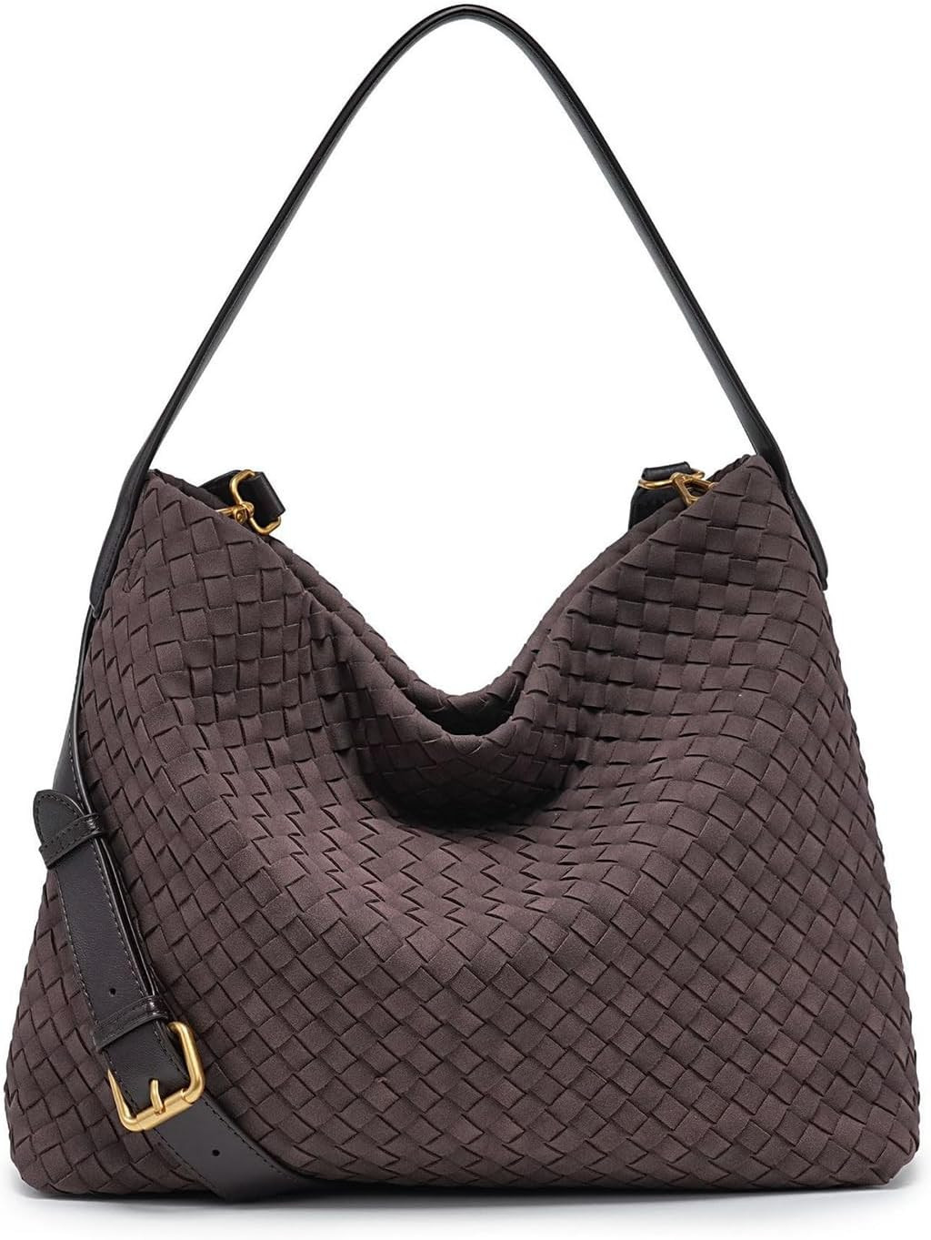 Suede Woven Tote Bag Braided Handbag Shoulder Purse For Women Large Hobo Satchel Woven Purse Daily Work Travel | Amazon (US)