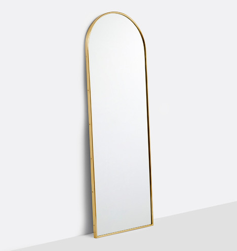 Arched Metal Framed Floor Mirror | Rejuvenation