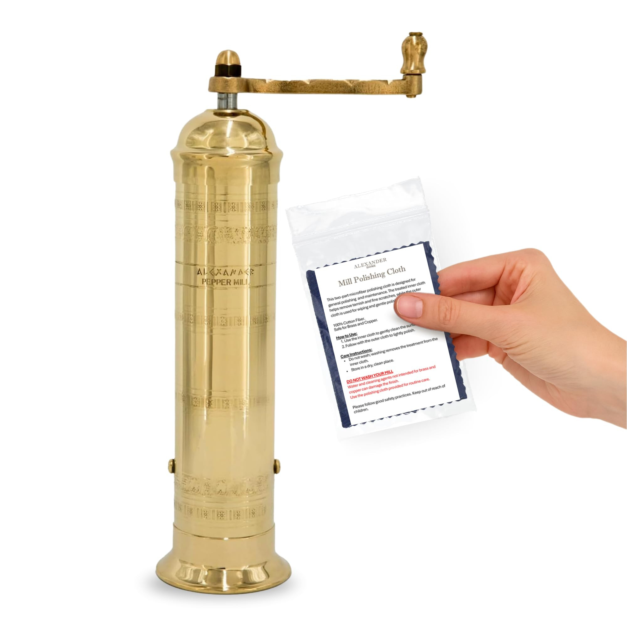 The Original Greek Pepper Mill 10 Inch Tall | European Pepper Mill Grinder with Crank Handle | Ma... | Amazon (US)