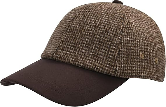 BOTVELA Wool Baseball Cap for Men Adjustable Unstructured Tweed Hat | Amazon (US)