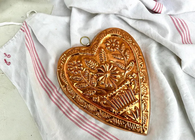 Heart with Flowers copper mould, made in Switzerland | Etsy (US)