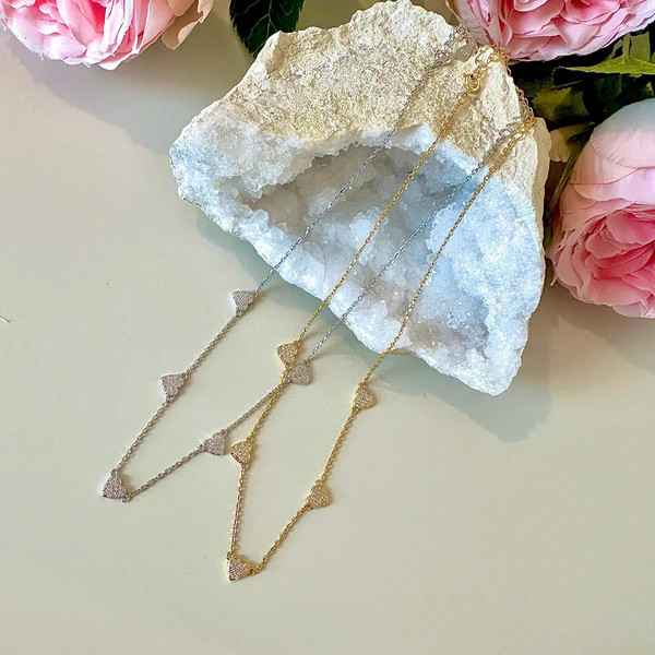 Station Heart Pavé Necklace | elli parr