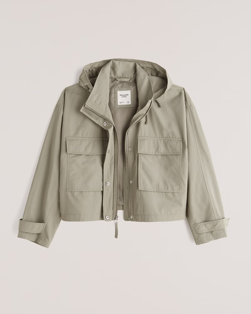 Cropped Hooded Utility Jacket | Abercrombie & Fitch (US)