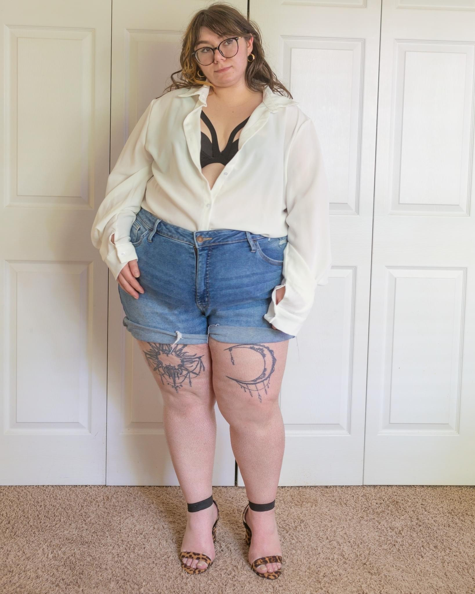 Plus size white button up denim shorts outfit 

#LTKcurves #LTKSeasonal #LTKstyletip