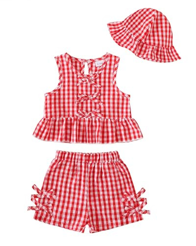 SODLON Baby Girl Clothes Infant Toddler Summer Outfits Clothing Sleeveless Ruffle Tank Top Shorts... | Amazon (US)