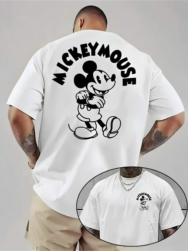 Disney Authorized-Men's Cotton Short-Sleeved T-Shirt, [Authorized] Mickey, The Happiest Dad In Th... | SHEIN
