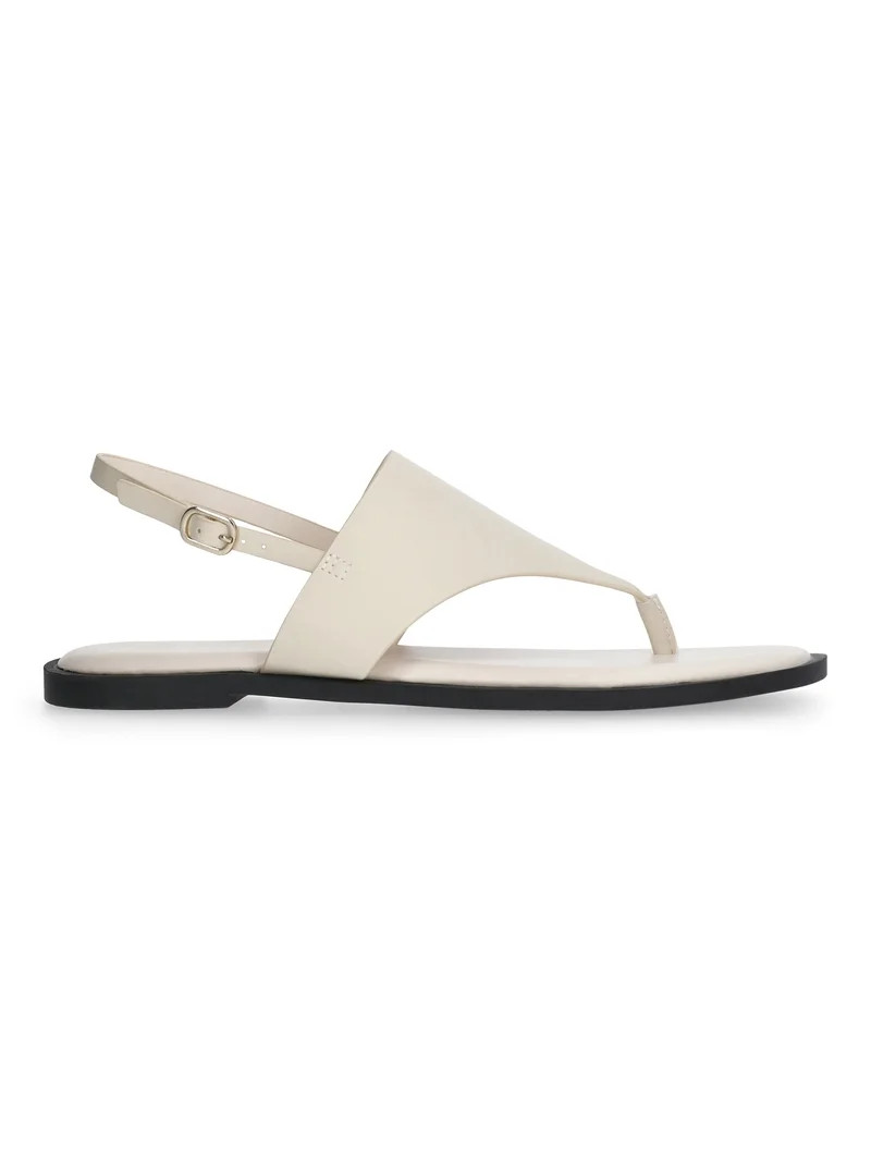 Time and Tru Women's Hooded Faux Leather Thong Sandals | Walmart (US)