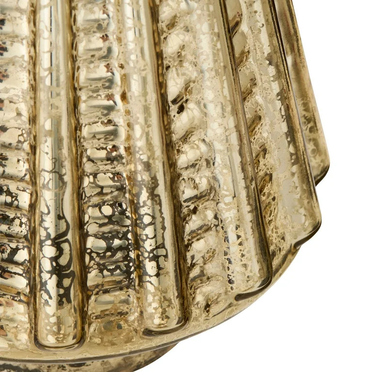 Glass Ribbed Christmas Tree Tabletop Decoration, Gold, 13", by My Texas House - Walmart.com | Walmart (US)