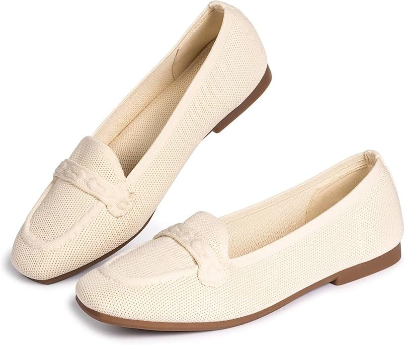 Frank Mully Women's Loafer Flats Square Toe Flat Shoes Comfortable Office Work Shoes, Cute Penny ... | Amazon (US)
