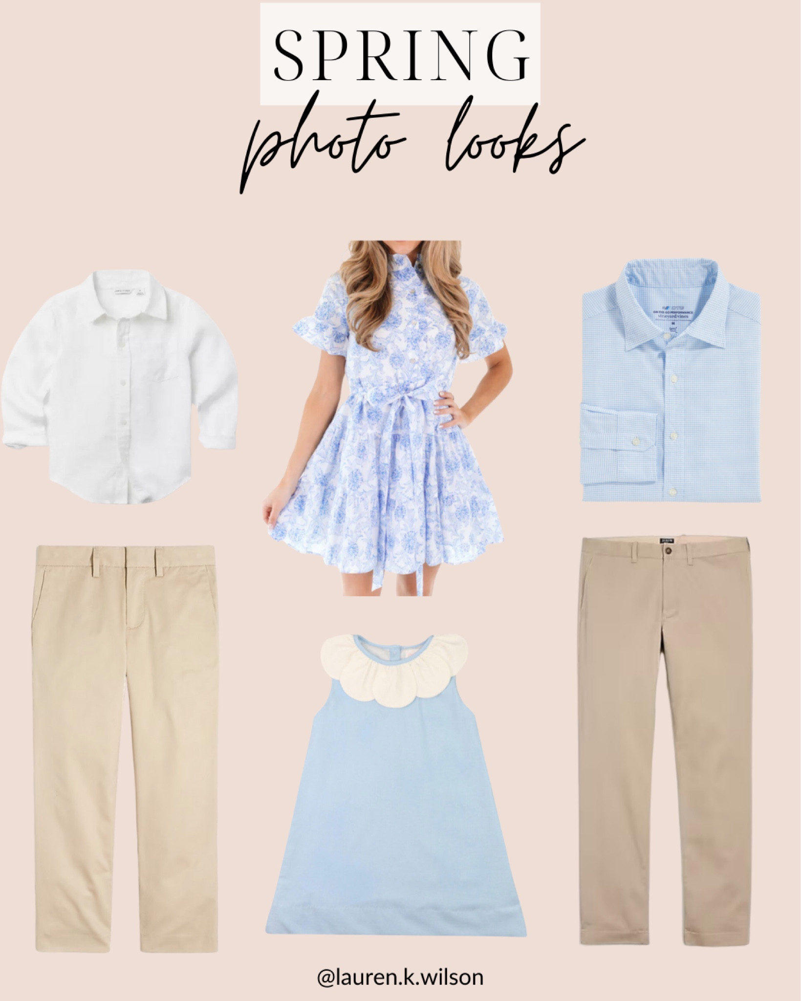 Spring photos, button downs, khakis, floral, dress, outfit ideas 

#LTKSeasonal #LTKfamily #LTKkids