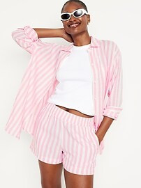 High-Waisted Linen-Blend Pull-On Shorts -- 3.5-inch inseam | Old Navy (US)