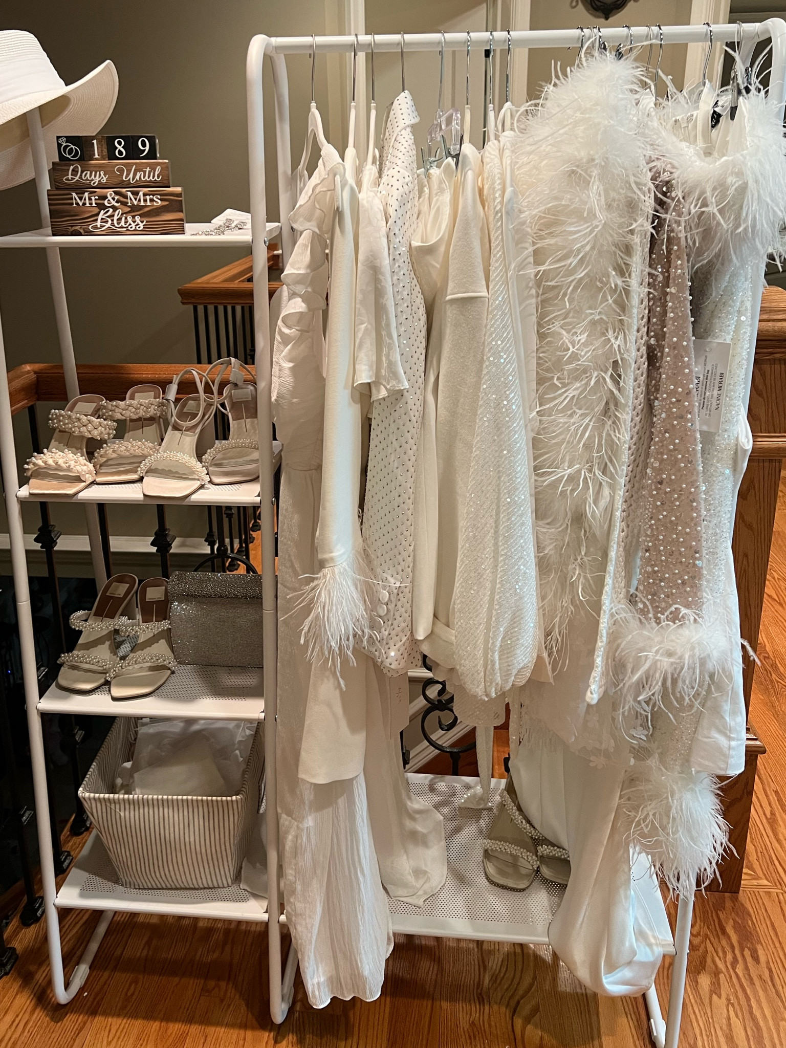 Wedding, wardrobe, clothing rack to keep all of my bridal outfits and accessories organized 💍🤍🫶🏻 

#LTKstyletip #LTKwedding #LTKunder100