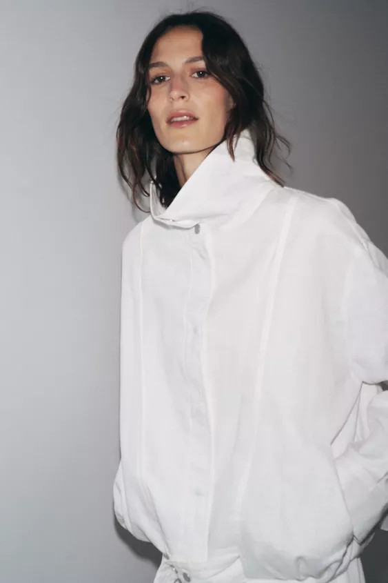 100% LINEN BOMBER JACKET ZW COLLECTION | Zara US