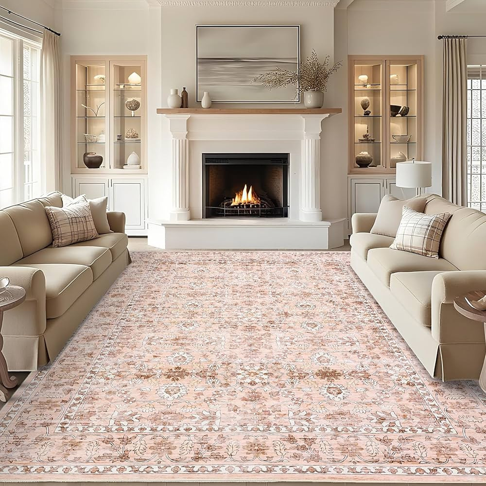 Vintage 8х10 Area Rug, Non Slip Backing Washable Stain Resistant Super Soft Distressed Persian R... | Amazon (US)