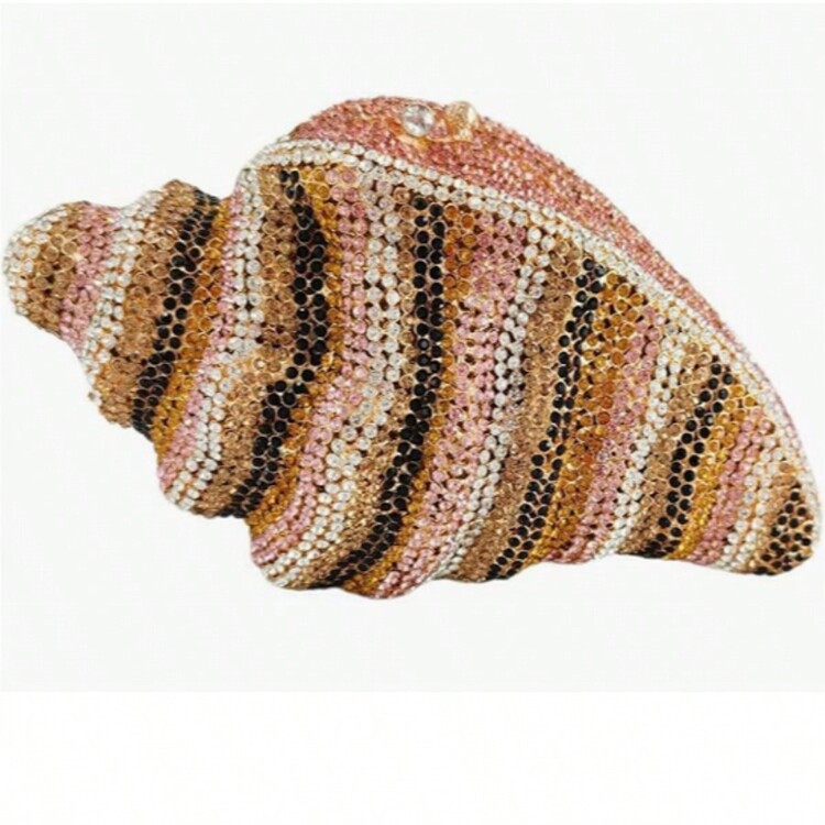 Women Summer Fish Conch Rhinestone Bag Dinner Handbag Sparkly Beach Shell Crystal Evening Clutch For Prom Party | SHEIN