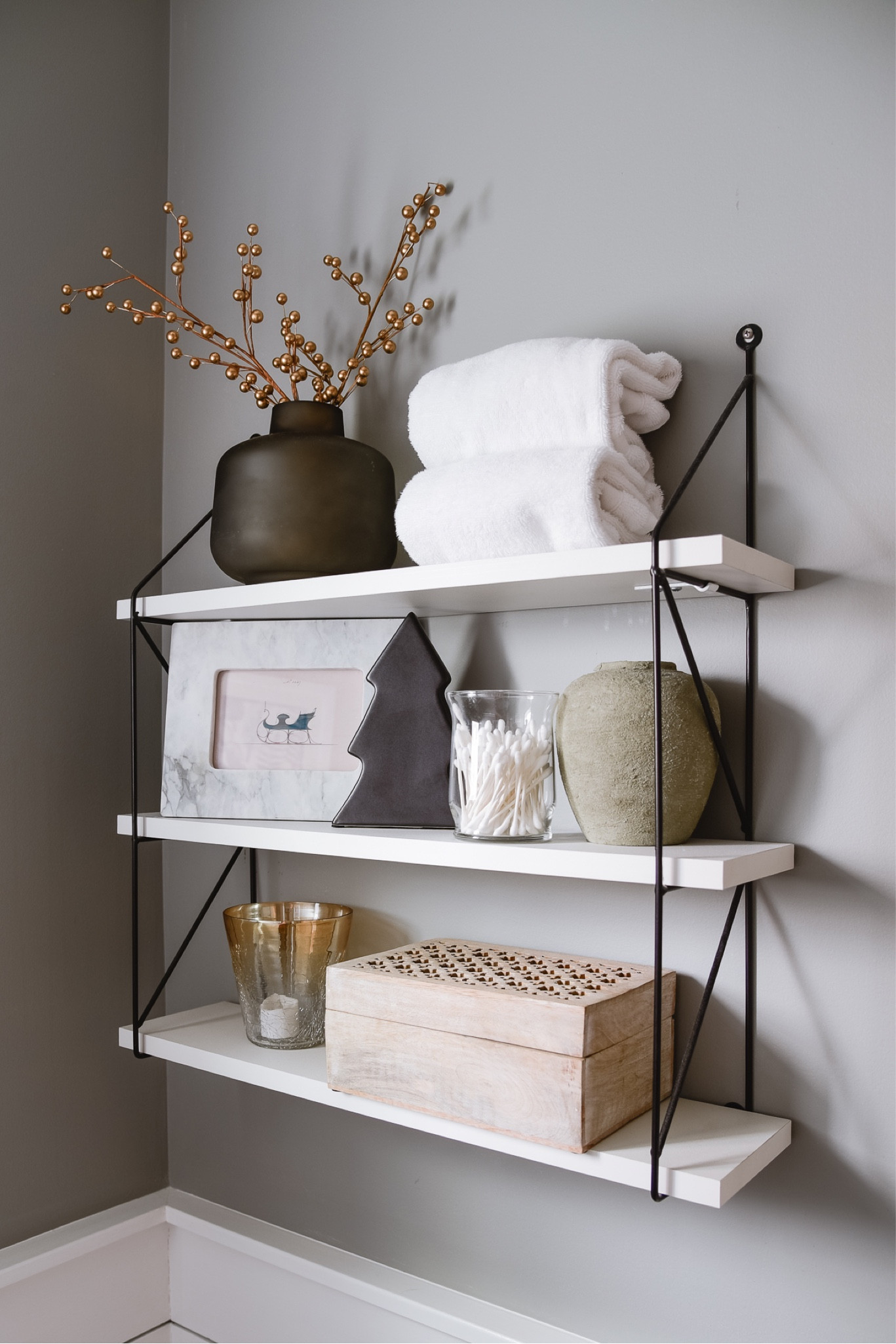 A peek at our Christmas bathroom decor this year. I love getting to change the decor in this space each season. Christmas Decor, Christmas Decorating, Christmas Bathroom, Christmas Shelf Decor, Shelf Styling

#LTKhome #LTKHoliday #LTKSeasonal