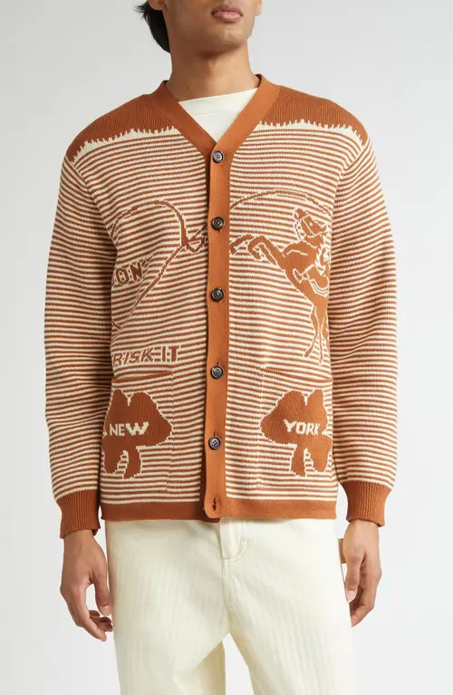 Bode Buckaroo Cardigan in Brown/Cream at Nordstrom, Size Medium | Nordstrom