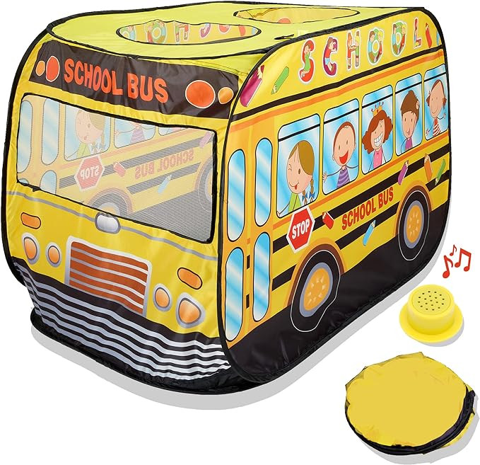 Playbees Musical School Bus Pop Up Play Tent with 3 Openings - Tent for Toddlers - Indoor & Outdo... | Amazon (US)