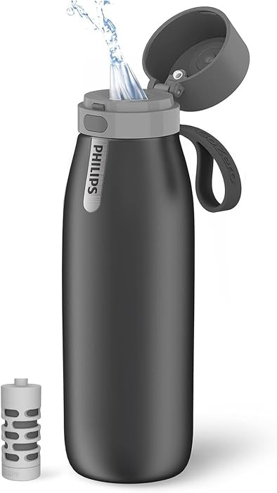 PHILIPS Water Bottle with Filter, Filtered Water Bottle Stainless Steel with GoZero Everyday Wate... | Amazon (US)