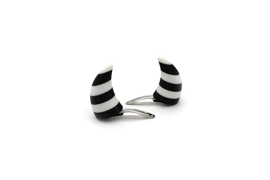 Striped Devil Clip-on Horns (Striped Black and White) | Amazon (US)